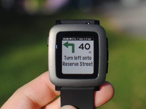 Turn-by-turn directions on the Pebble Time
